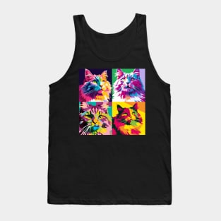 Norwegian Forest Cat Pop Art - Cat Lover Gift Tank Top